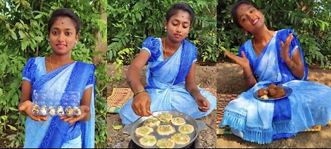 A village girl's pie made with quail eggs