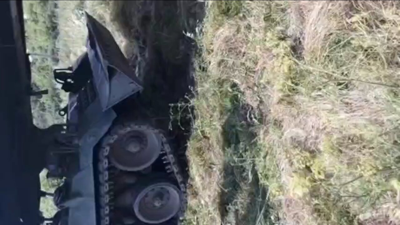 German Biber bridge layer on the basis of a Leopard 1 tank of the Ukrainian army near Bakhmut