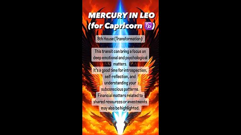 MERCURY in LEO for CAPRICORN ♑️ (8th house) #capricorn #sharedresources #astrology #tarotary