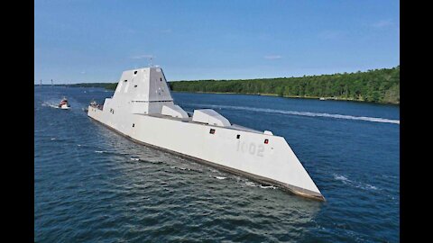 Third Zumwalt stealth destroyer completes builder’s trials in Maine