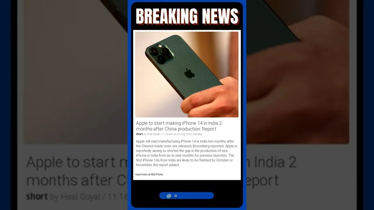 Latest Headlines: Apple to start making iPhone 14 in India 2 months after China production: Report