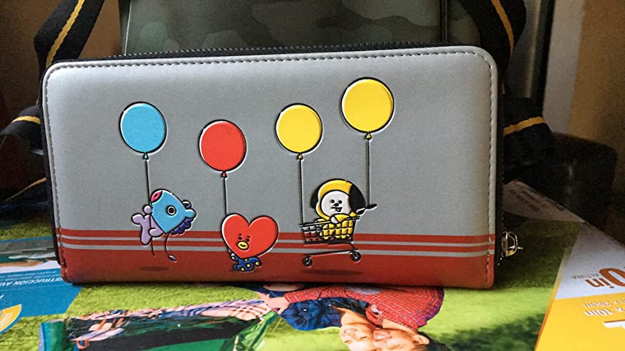 Concept One BT21 LINE FRIENDS Zip Wallet, Wallet Zip Around featuring KOYA, RJ, SHOOKY, MANG, C...