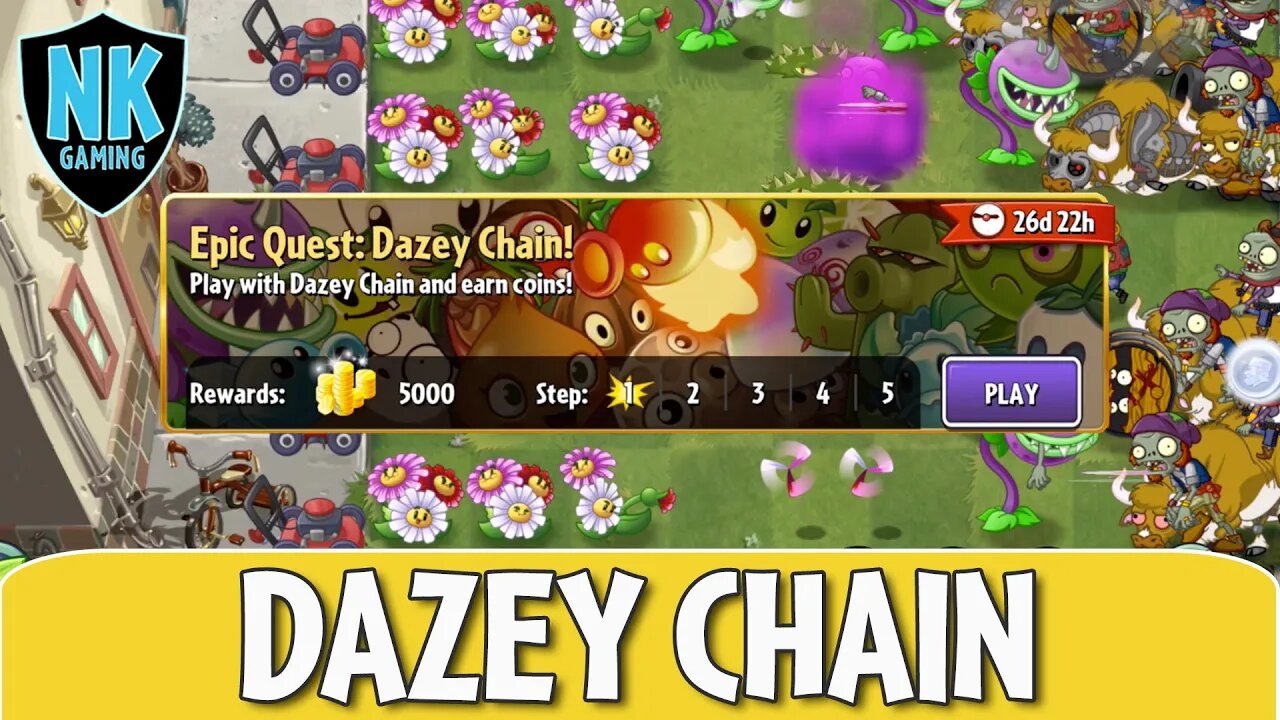 PvZ 2 - Epic Quest: Dazey Chain - Level 1 Plants