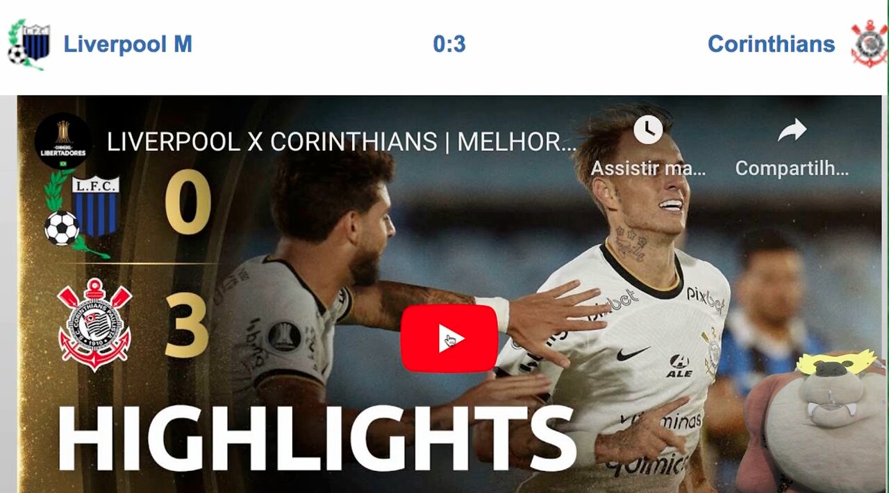 Copa Libertadores 2023 LIVERPOOL M 0x3 CORINTHIANS 1 rodada