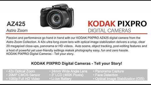 KODAK PIXPRO AZ425-BK 20MP Digital Camera