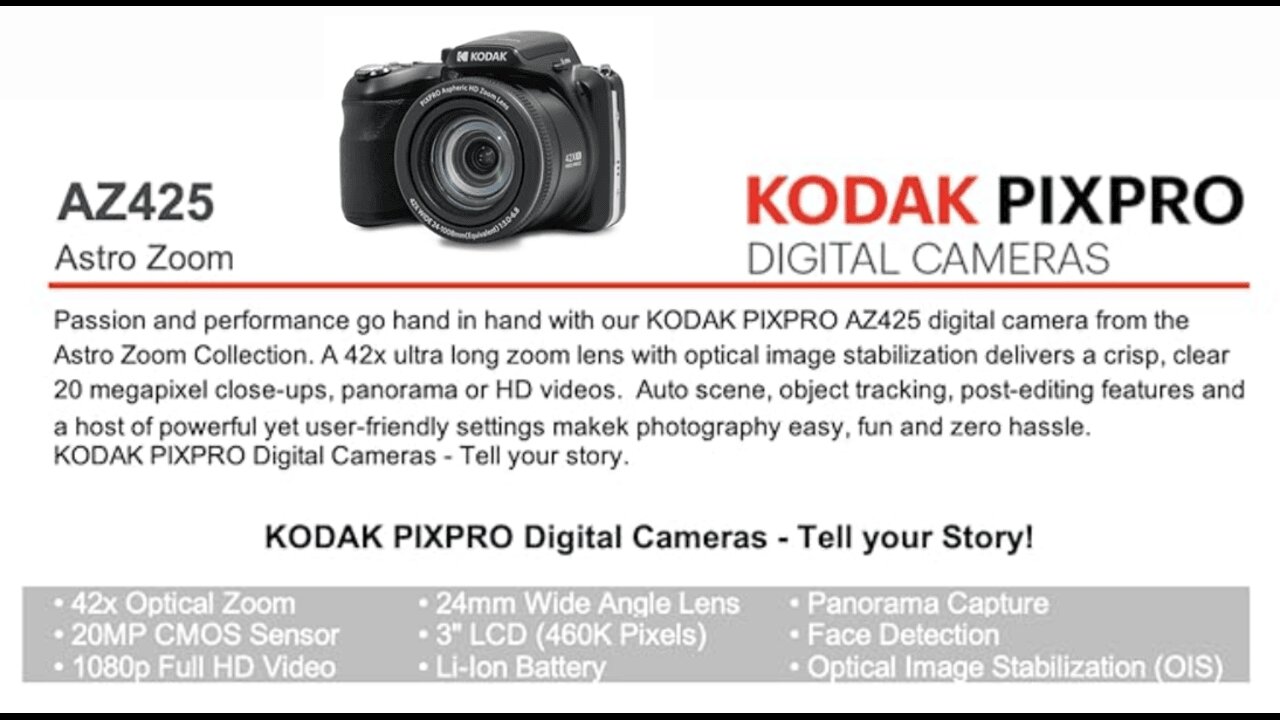 KODAK PIXPRO AZ425-BK 20MP Digital Camera