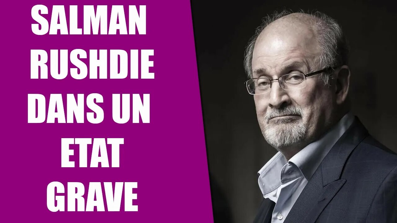 L’écrivain SALMAN RUSHDIE AVEC UN 🔪 lors d’une conférence aux États-Unis