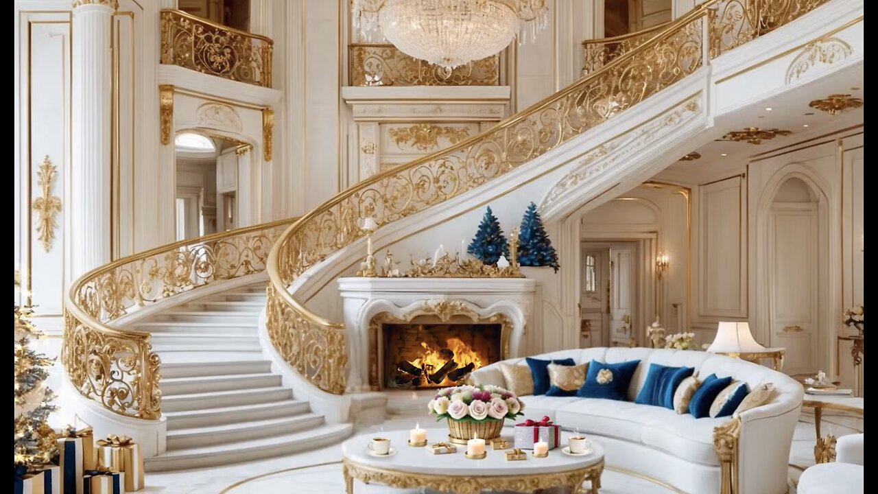 ❄️☃️ Elegant Winter, Jazz, Cozy Luxurious Living Room, with Smooth Music