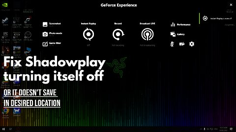 (FIX) NVIDIA Shadowplay turning off or not saving in desired location