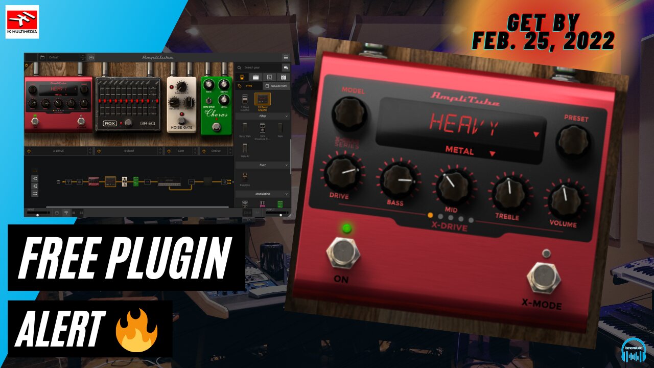 FREE PLUGIN ALERT - AmpliTube X-DRIVE Virtual Distortion Pedal (LIMITED TIME!) 🎸