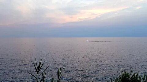 Lake Erie Sunset Blocked by Haze & Clouds ~ July 24, 2023