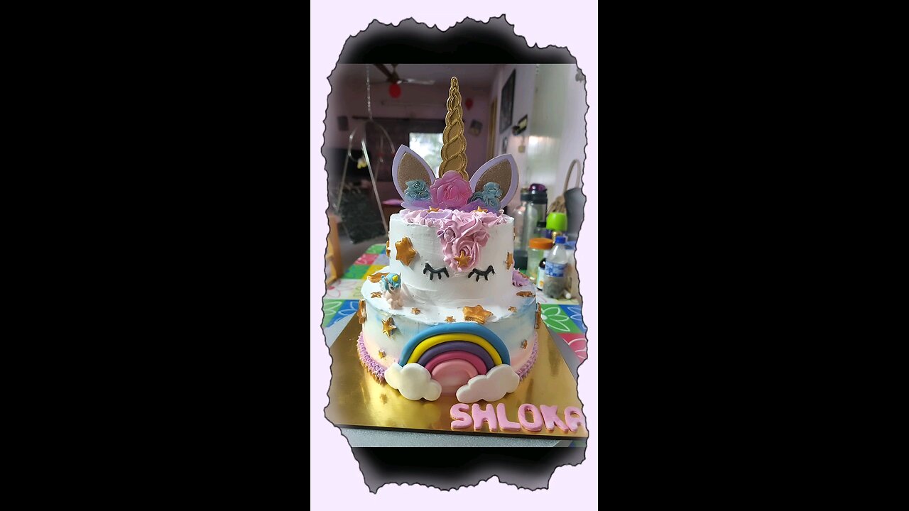 Unicorn theme cake