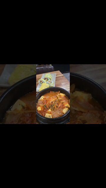 #shorts #hungry #cooking Korean Eag kim-bob roll and kim-chi jji-gea(soup)!
