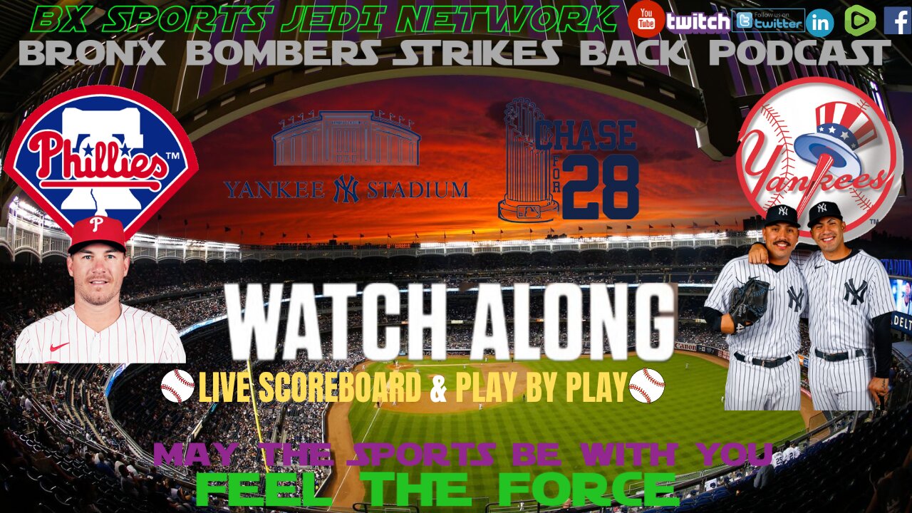 NY YANKESS BASEBALL WATCH-ALONG LIVE SCOREBOARD & PLAY BY PLAY