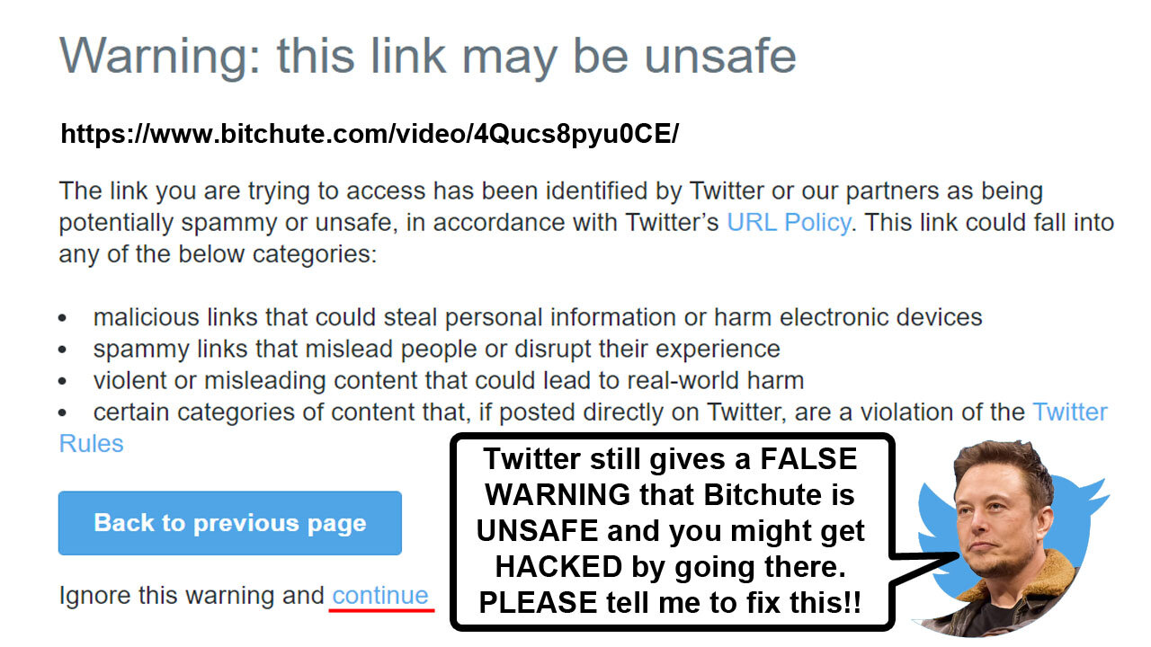 Bitchute Bank Funds Held & Twitter still gives a BS Warning for Bitchute links! 😠😤😡🤬