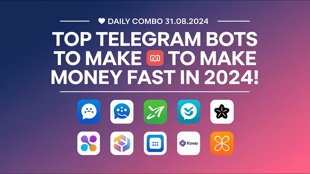 💸 Daily Combo 31.08.2024 | Top Telegram Bots to Make Money FAST in 2024!