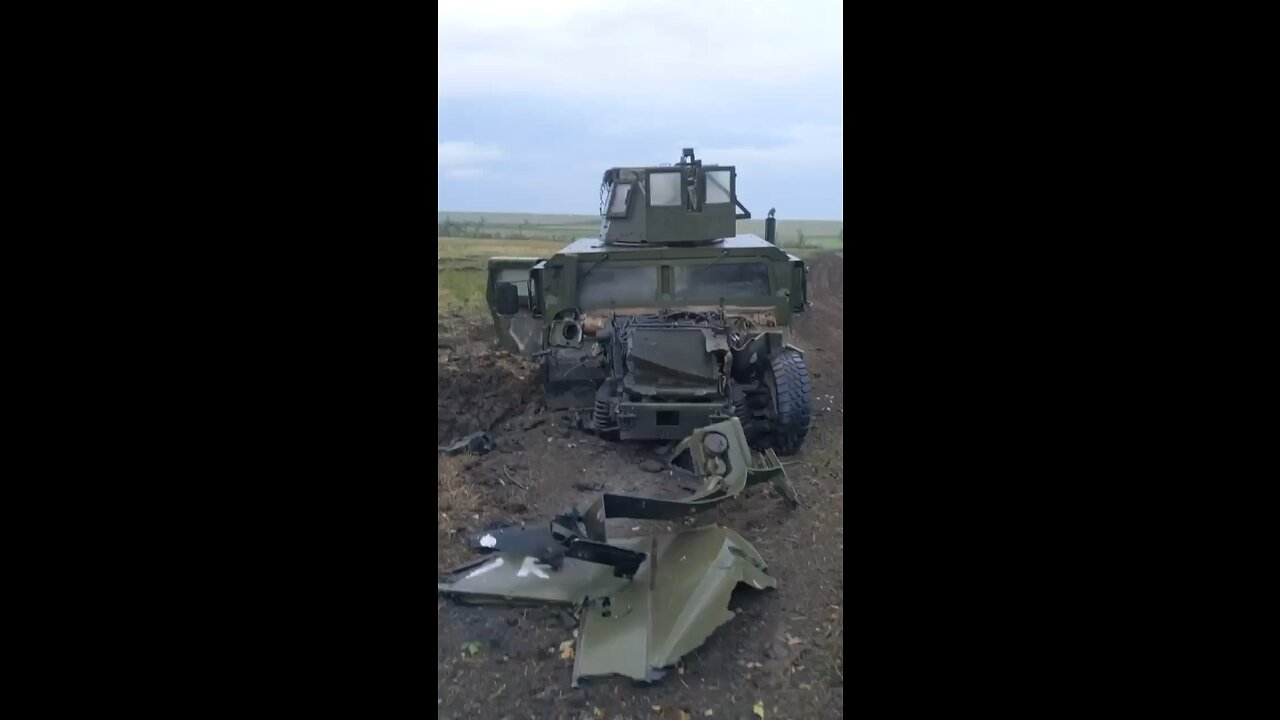 Another Ukraine humvee blown up on a Russian mine close to the front lines