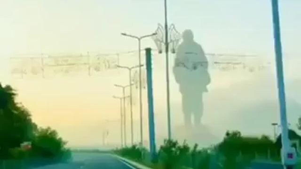 The largest statue in the world as seen from afar in India