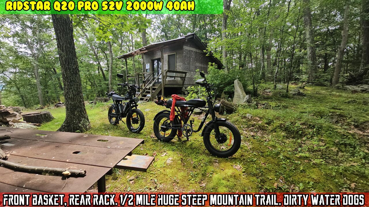 Extreme ½ mile steep mountain trails with budget ebikes, dirty dogs, Front basket, rear rack