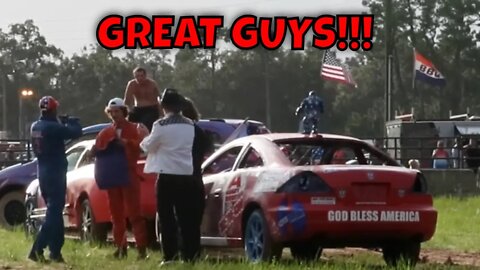 DEMO DERBY DRIVERS PAY TOUCHING TRIBUTE TO FELLOW DRIVERS MOTHER.... F%&K CANCER!!!!
