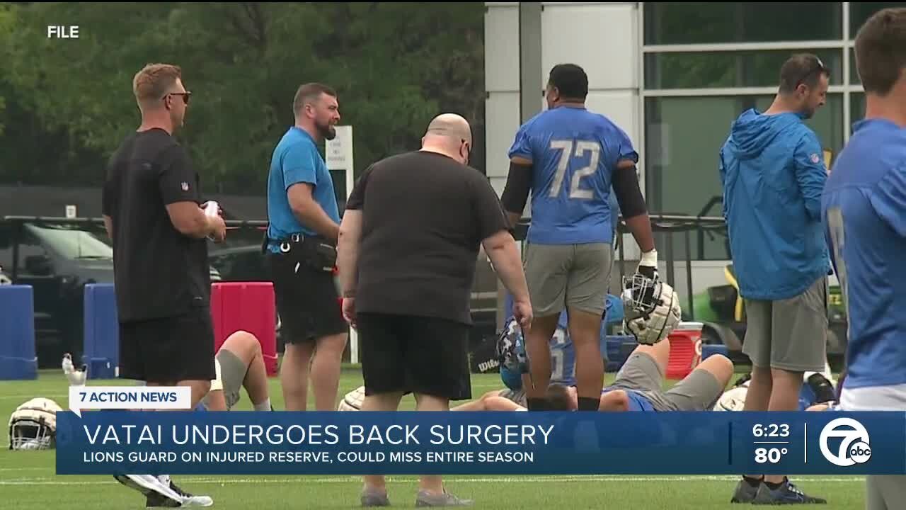 Lions guard Halapoulivaati Vaitai has back surgery, D'Andre Swift's ankle not an issue