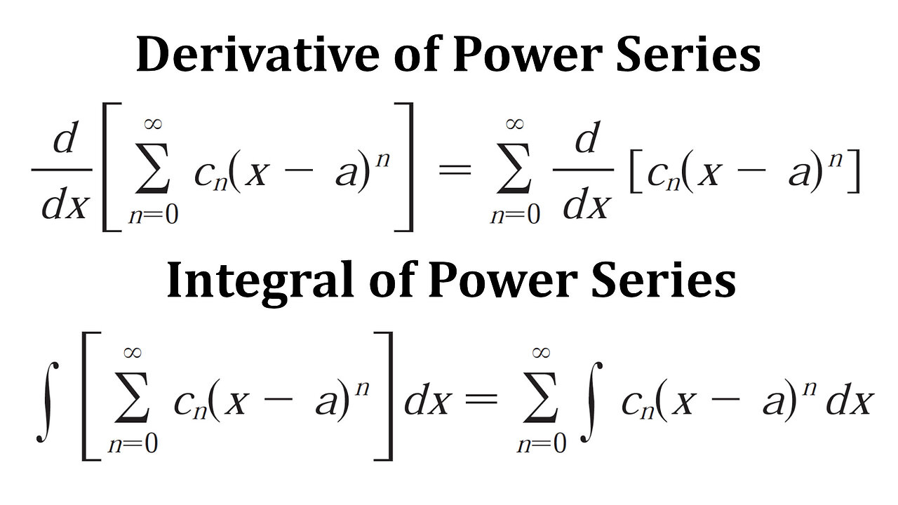 Review Question 9: Derivative and Integral of Power Series