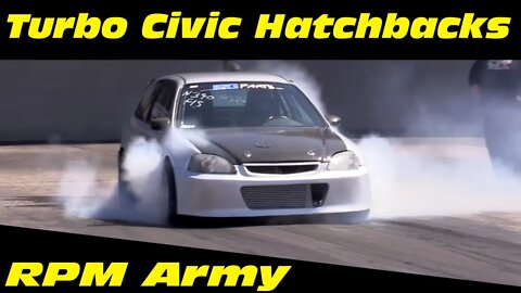 Turbo Honda Civics Drag Racing