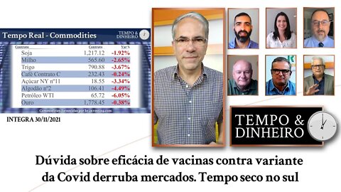 Dúvida sobre eficácia de vacinas contra variante da Covid derruba mercados. Tempo seco no sul