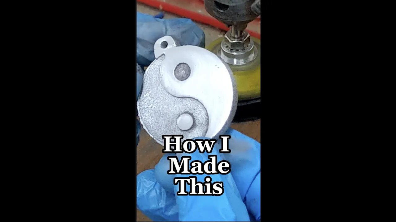 Making a Yin Yang Pendant by melting aluminum pull tabs #fyp #diy #jewelry