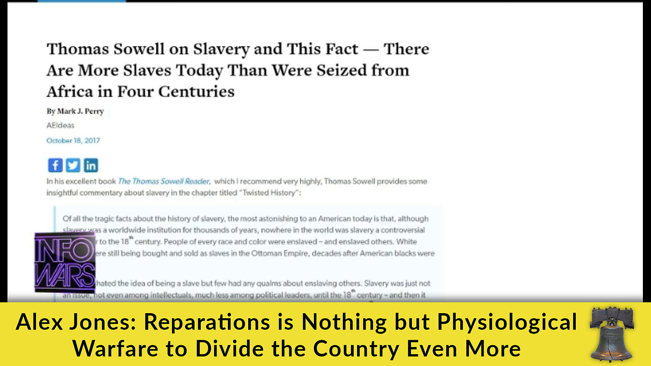 Alex Jones: Reparations is Nothing but Physiological Warfare to Divide the Country Even More