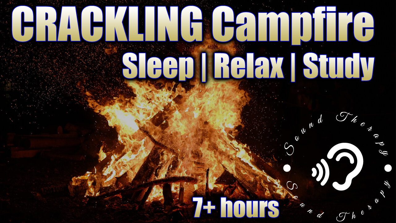 A CRACKLING CAMPFIRE will put you to SLEEP! Wolves, wind and owls! Black Screen