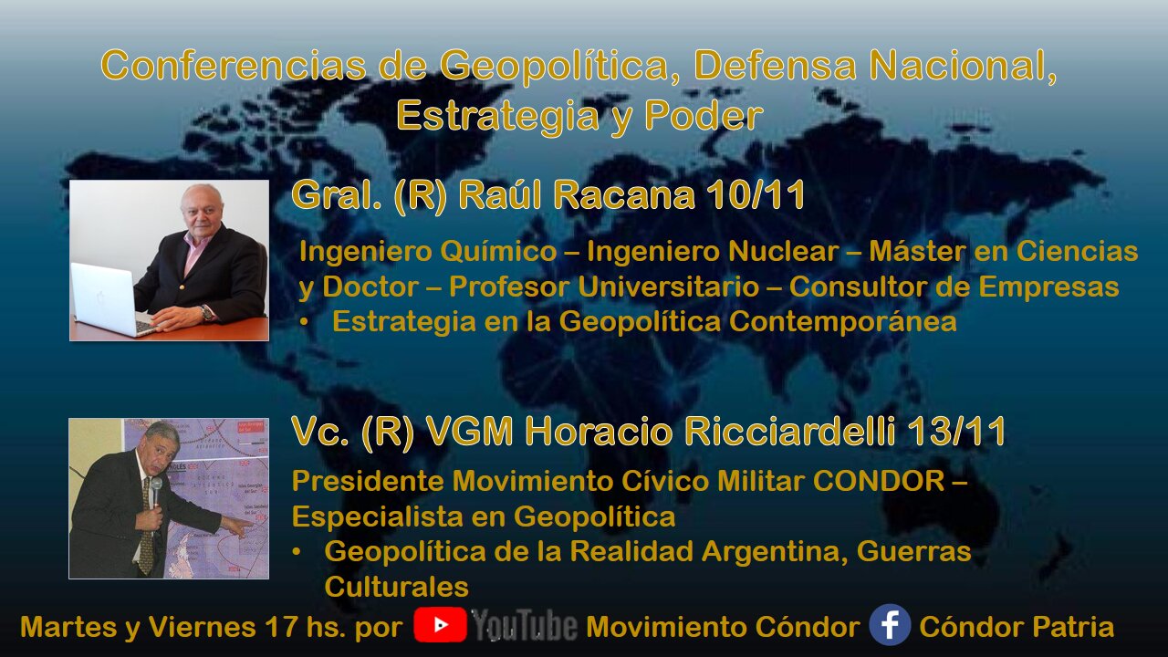 Conferencias de Geopolítica, Historia Argentina, Defensa Nacional, Estrategia y Poder - 1° Ciclo