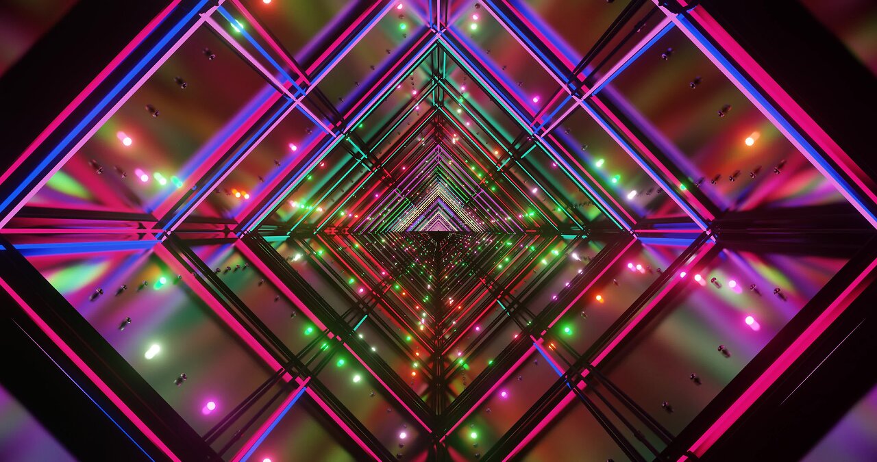 Video Game Background - Neon Tunnel in 4K