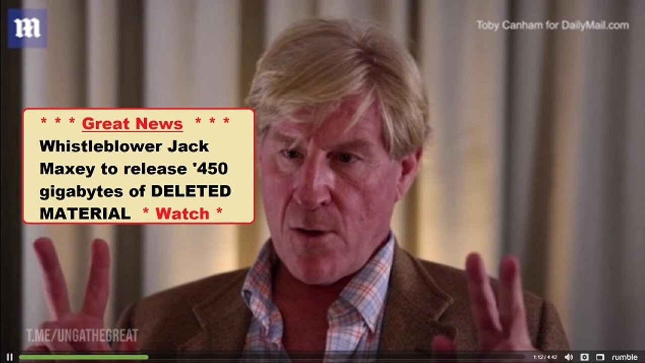 Watch Whistleblower Jack Maxey to release '450 gigabytes of DELETED MATERIAL 04 27 2022 | EP433a