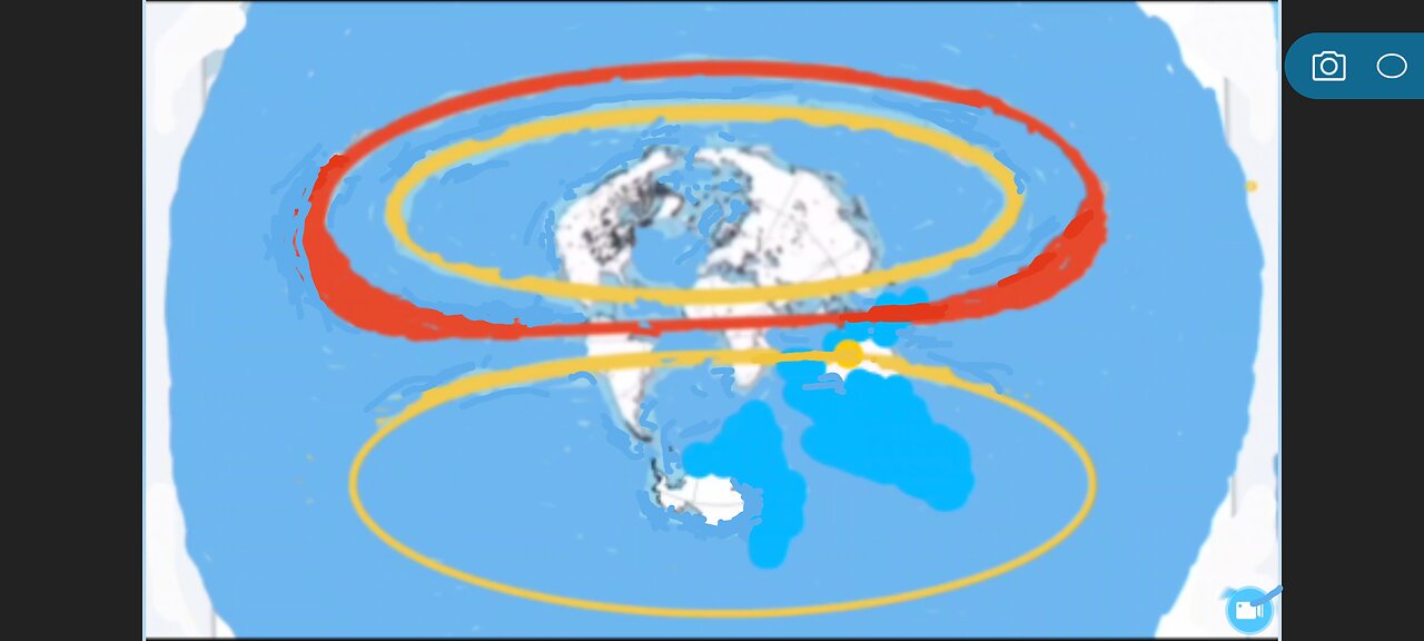 South Pole circling sun on a flat Earth.4th rendition