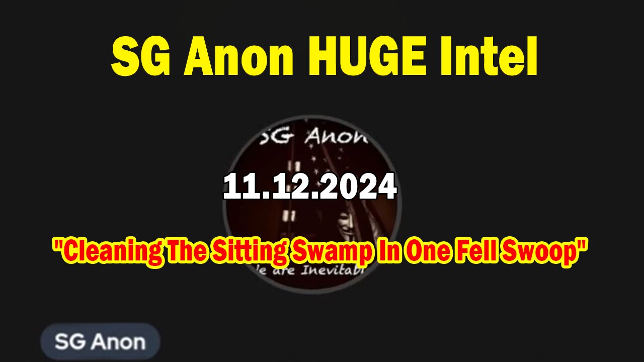 SG Anon HUGE Intel 11.12.24: "Cleaning The Sitting Swamp In One Fell Swoop"