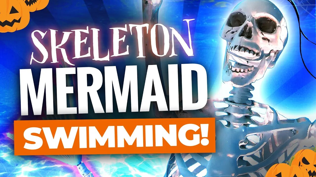 Mermaid Skeleton Swimming Underwater - Get Ready for Halloween