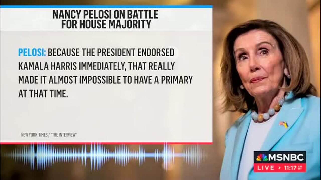 Pelosi Says There Were No Dem Primaries Because Biden Endorsed Kamala Harris ‘Immediately’