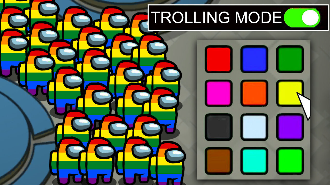 AMONG US TROLLING - RANDOM COLOR IS A HACK OR GLITCH!