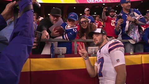 Josh Allen takes birthday selfies with young Bills fan