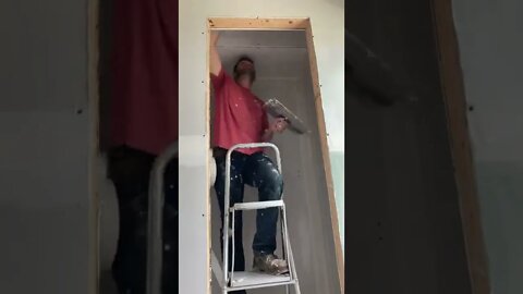 Mud and tape a closet saving you money! 😀