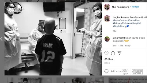 Boy who beat brain cancer meets his hero, Tom Brady