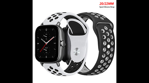 20mm/22mm Sport Silicone band For Amazfit GTS/2/2e/GTS2 Mini/GTR 3/Pro 47mm/GTR2/2e/stratos