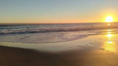 Bright Sunset and Cool Waves