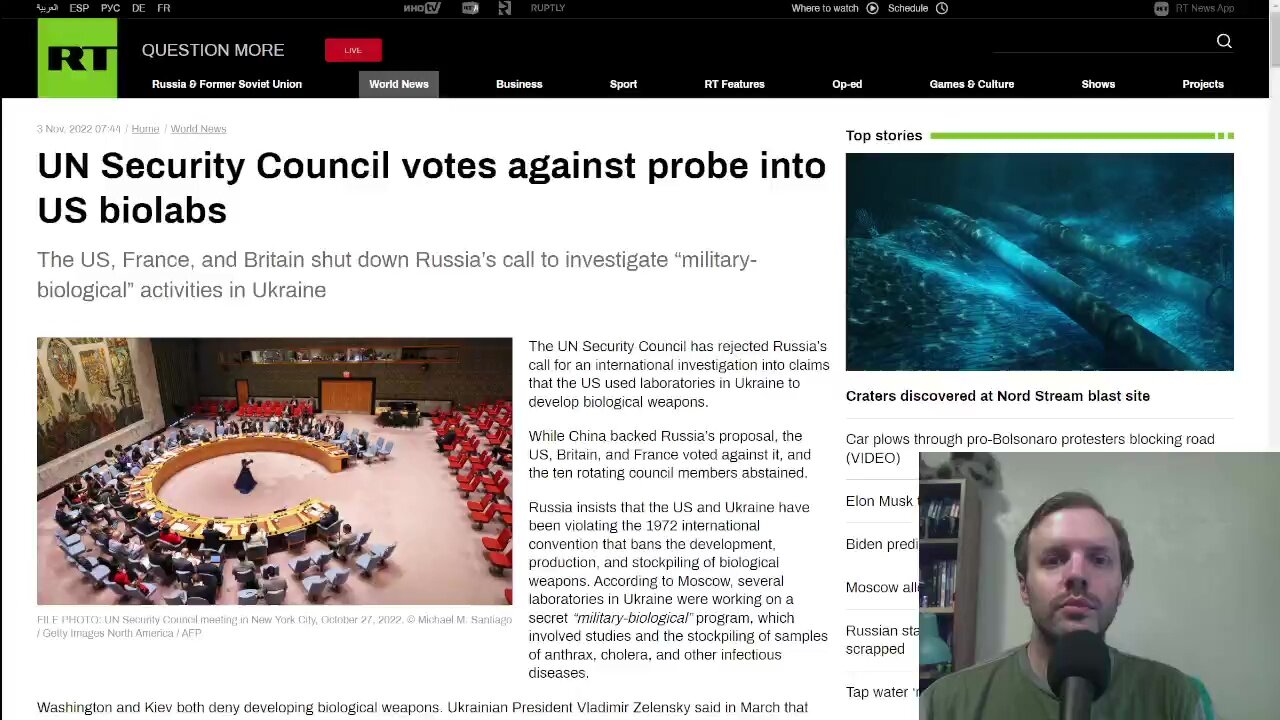 UN Security Council votes against probe into US biolabs in Ukraine