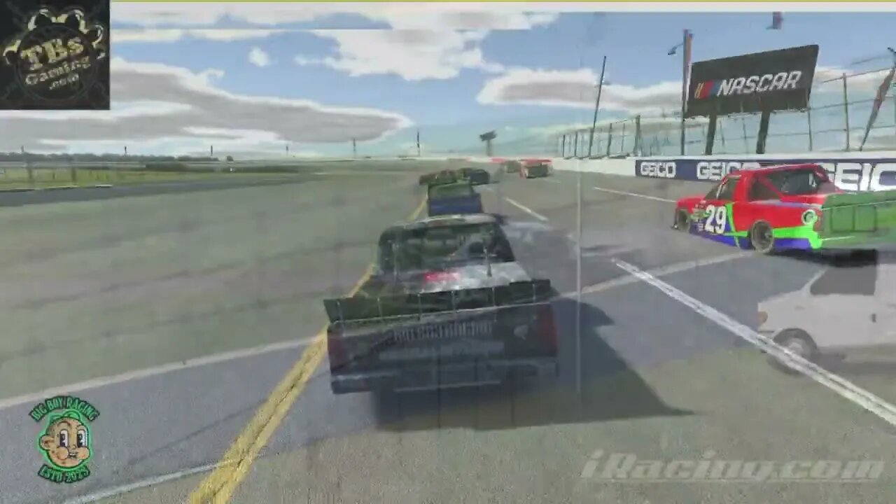 Eating the wall pretty hard in my @dauntlesstea Toyota Tundra #simracingrigs #racing #iracing