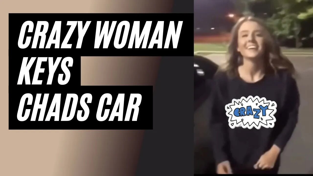 Crazy Ex Girlfriend Keys Chads Car After Getting Rejected. Crazy Lady Attacks Car