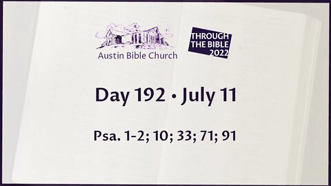 Through the Bible 2022 (Day 192)