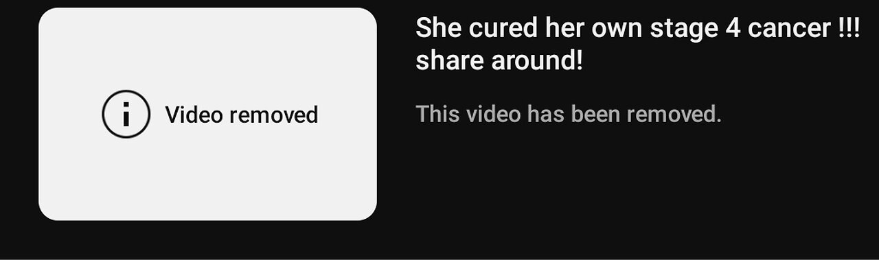 YouTube banned this video because she cured her own cancer