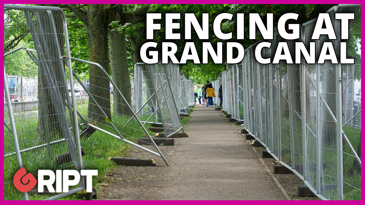 A walk along Dublin's Grand Canal which is currently encased in fencing.